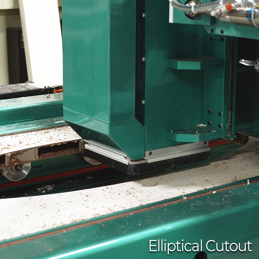 Elliptical cutout